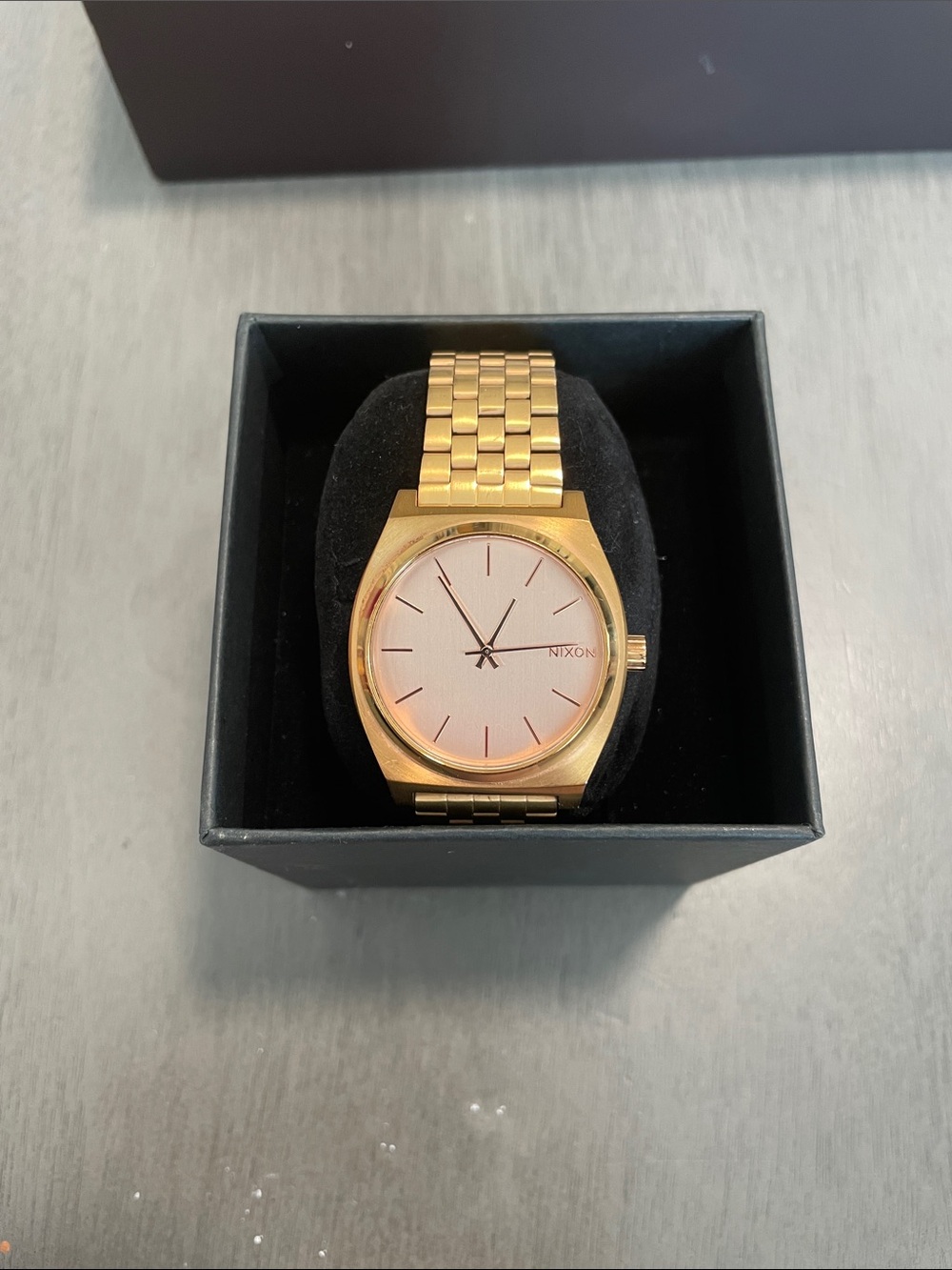 Nixon Gold Bracelet Watch with Champagne Dial